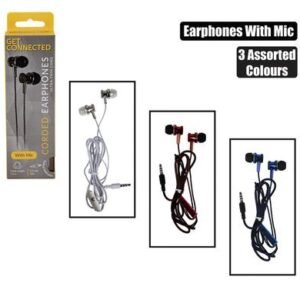 Earphones metallic ultra thin cord+mic