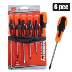 Screwdriver-set 6pce rubber-grip+stand
