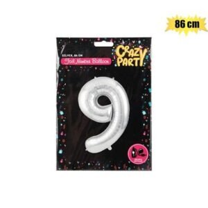 Balloon helium foil silver 9 86cm f-03