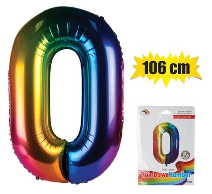 Balloon helium foil rainbow 0 106cm f-04