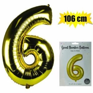 Balloon helium foil gold 6 102cm f-04