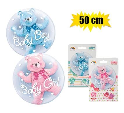 Balloon clear baby boy/girl 50cm f-03