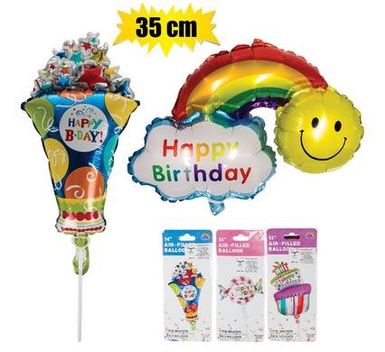 Balloon air foil bday stick astd 35cm