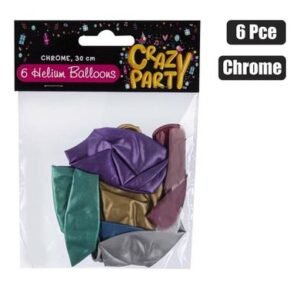 Balloons helium 6pc chrome f-01