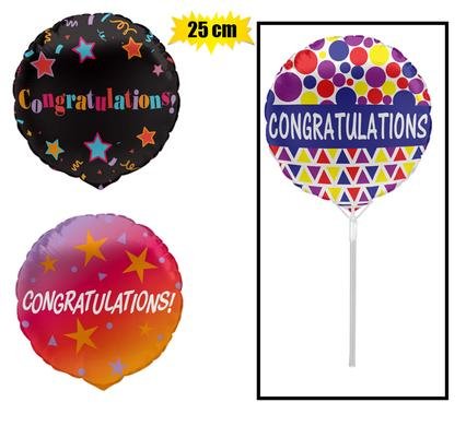 Balloon air fill w/stick congrats