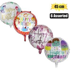 Balloon w/stick air bday asstd 45cm