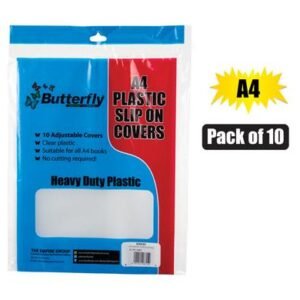 Book cover plastic adjustable a4 10pk