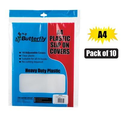 Book cover plastic adjustable a4 10pk