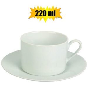 Whiteware cup+saucer 220ml
