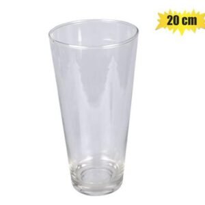 Vase glass iris 20cm clear