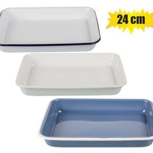 Tray 24x18cm enamel rectangular