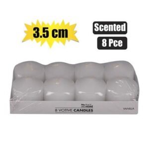 Candle votive 3.5cm 8pce white scented