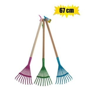 Garden kids leaf rake 67cm asstd