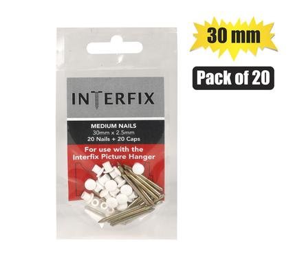 Picture-hanger nails+caps 30mm pack-20