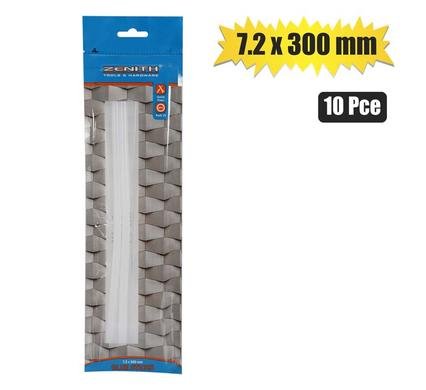 Glue-sticks h/melt 7.2x300mm 10pc zenith