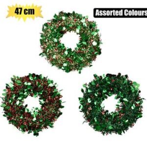 Xmas wreath tinsel 47cm