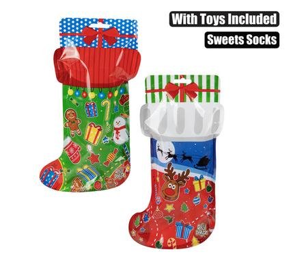 Xmas confec pv sock w/toys