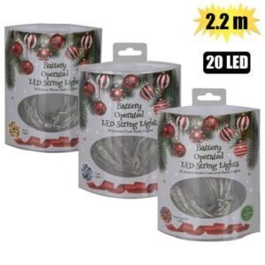 Xmas lights b/o in 20led 2.2m asstd