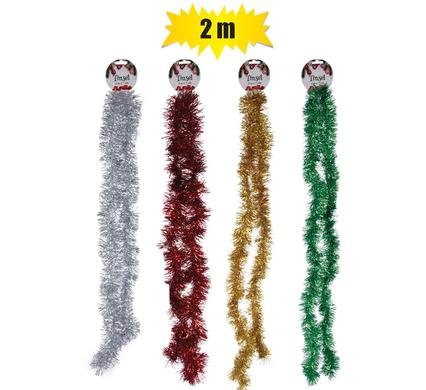 Xmas garland tinsel 7cmx2m asstd