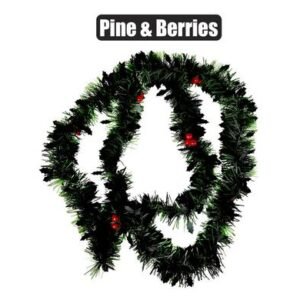 Xmas garland tinsel pine&berries