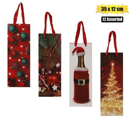 Xmas stationery gift bag asstd 35x12cm