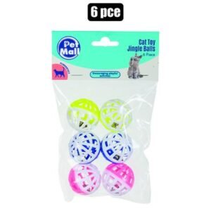 Pet play-balls 6pce jingle wavy-line