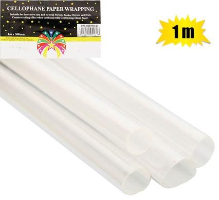 Gift-wrap cellophane clear 500mmx1m