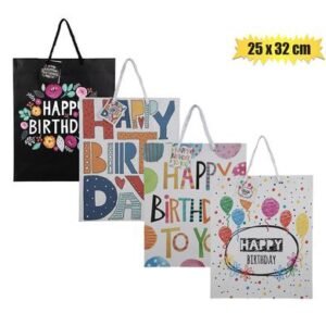 Gift-bag paper lrg 25x32cm birthday