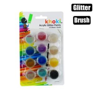 Art+craft paint acrylic glit 12col+brush