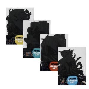 Art+craft scratch art shapes 8pc asstd
