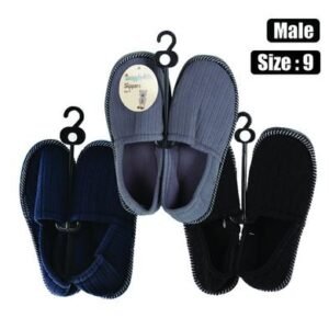 Slipper w/binding & tpr-sole size 9