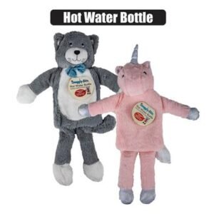 Hotwater bottle w/plush animal cover 1l
