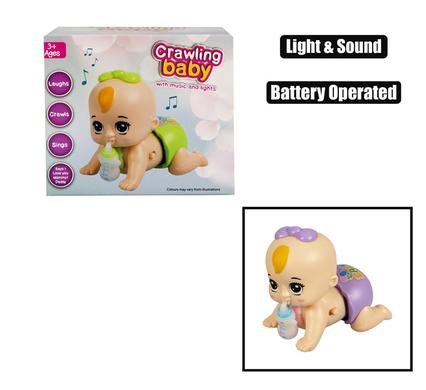 Doll baby crawl music & light 13x10cm