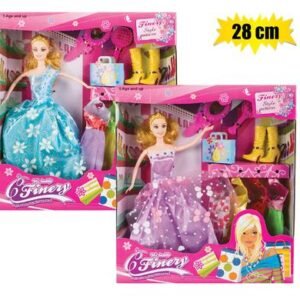 Doll med 28cm princess w/4 dresses+acc