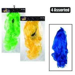 Dress up wigs long neon colour asstd