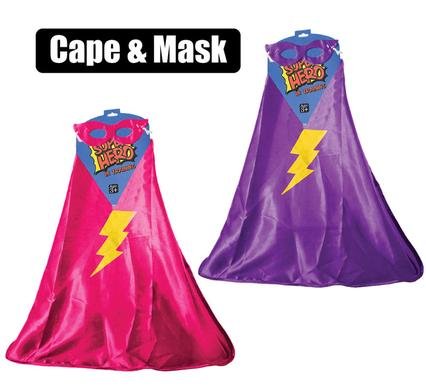 Dress up cape child hero & eye mask girl