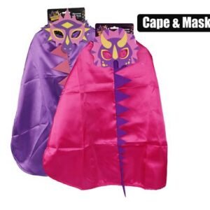 Dress up cape & mask dinosaur girl