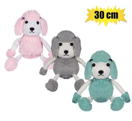 Plush dog poodle 30cm asstd
