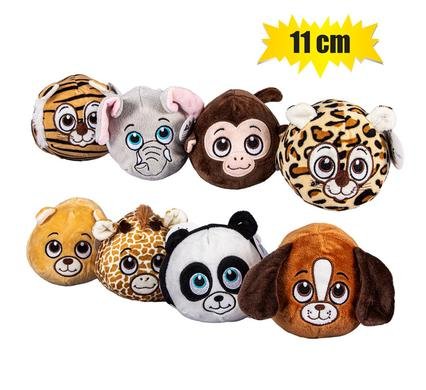 Plush novelty animal ball asstd 11cm