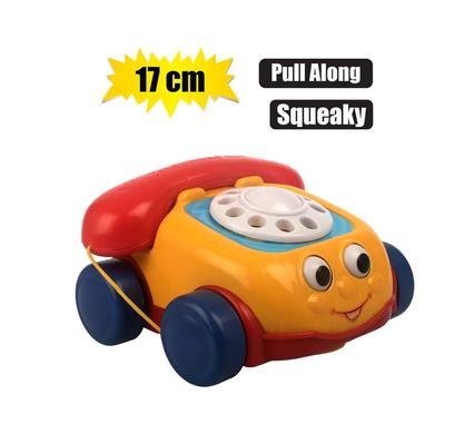 Baby toy pull along phone w/squeak 17cm