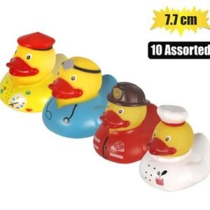 Baby vinyl themed duck 7.7cm, assorted