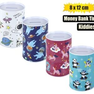 Money-bank tin kiddies asstd 8x12cm