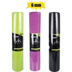 Fitness yoga mat 6mm pvc asstd