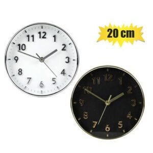 Clock wall pl round 20cm basic asstd