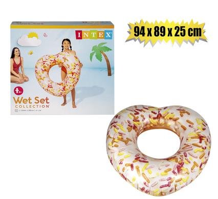 Intex tube 94x89x25cm pink donut heart