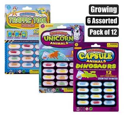 Novelty growing animals in capsules