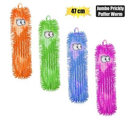 Novelty prickly puffer worm jumbo 47cm
