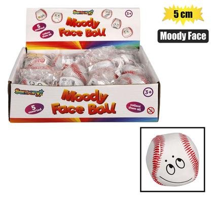 Novelty ball moody face 5cm asstd