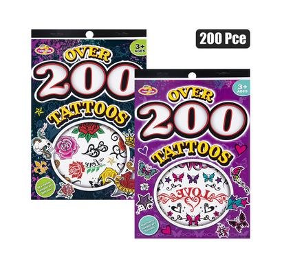Sticker tattoo body temporary book 200pc