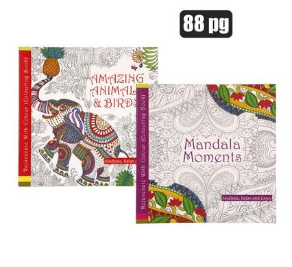 Book adult colouring 88p asstd